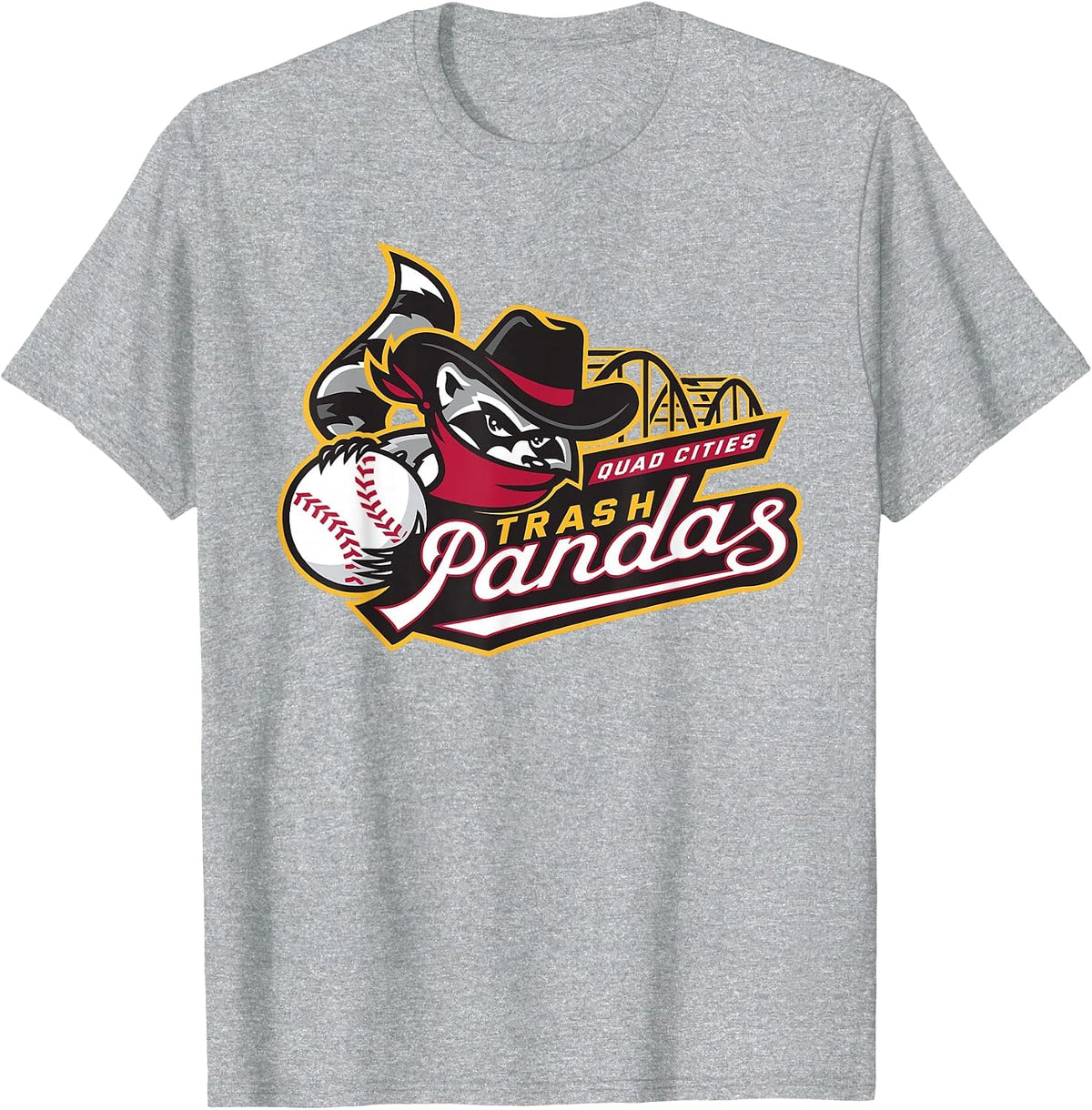 Quad Cities River Bandits/Trash Pandas T-Shirt - Heather Grey