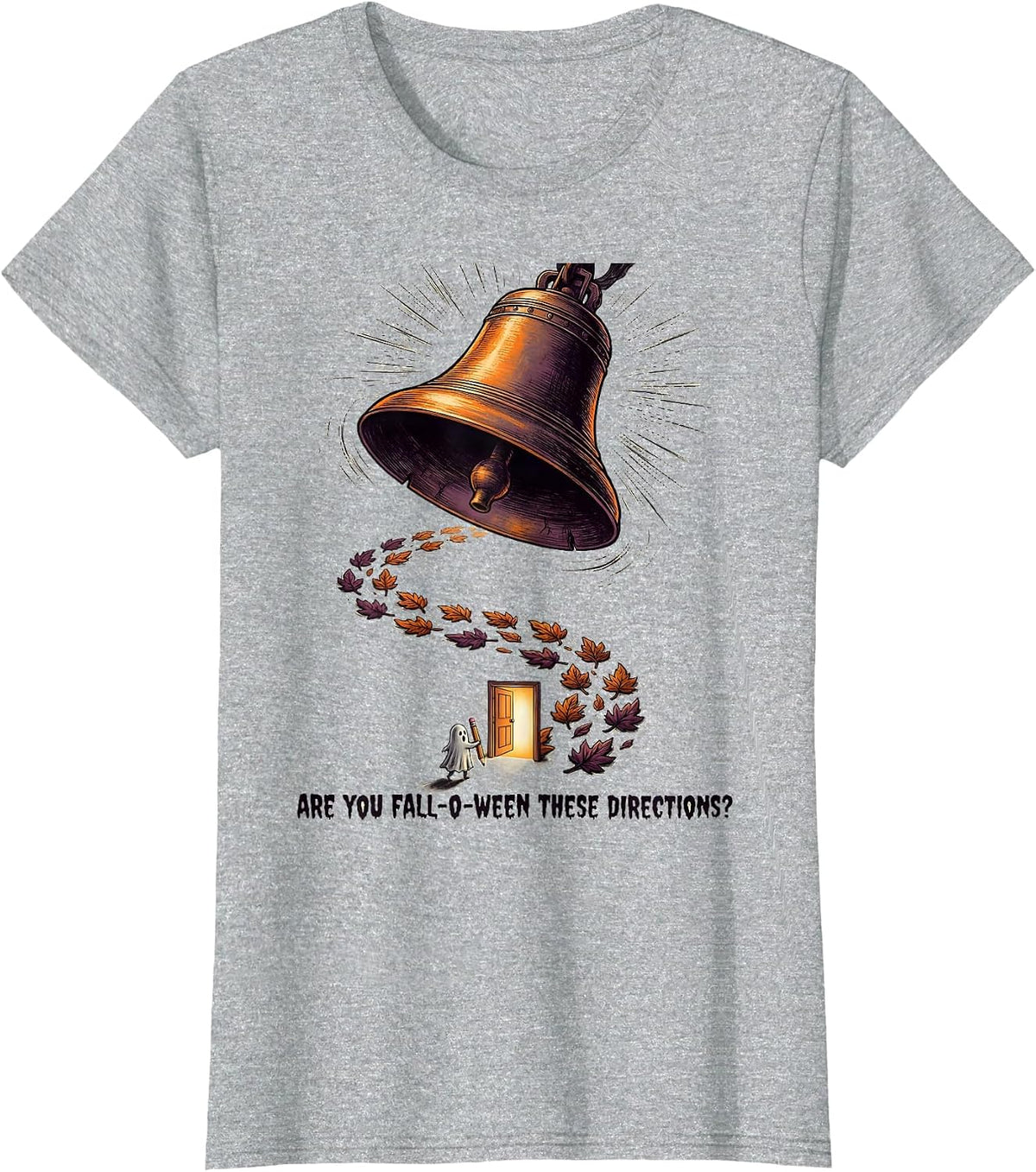 Are You Fall-O-Ween These Directions Funny Teacher Halloween T-Shirt - Heather Grey