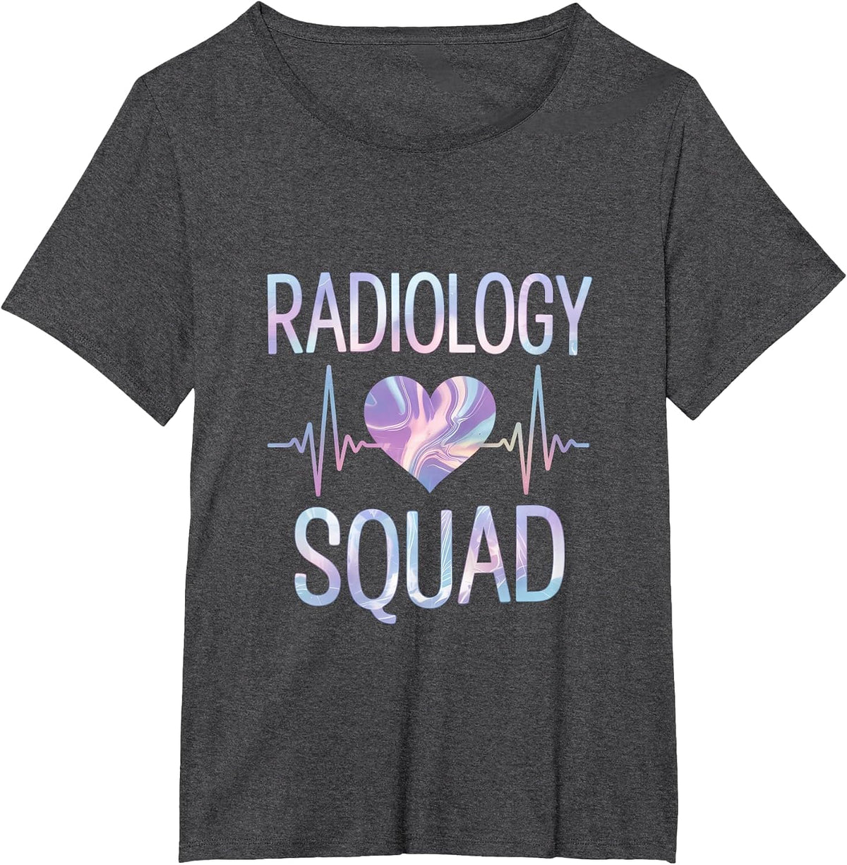 Radiology Squad Heartbeat Radiology Team T-Shirt - Dark Heather Grey