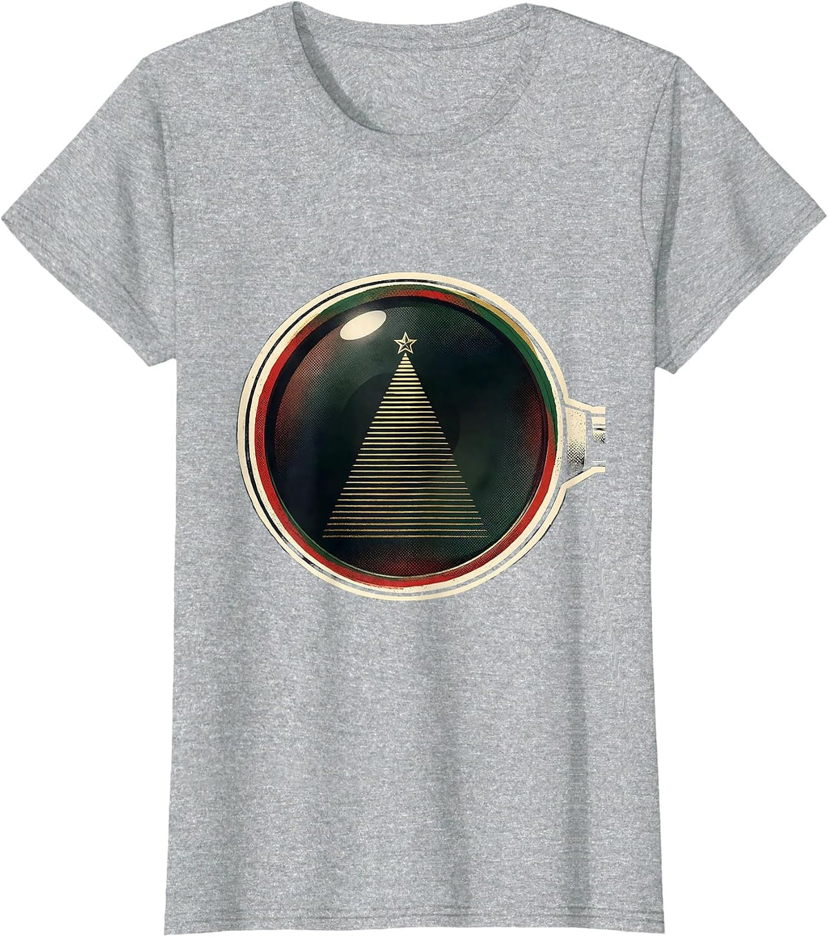 Christmas Tree Eye Lens Optometrist Humor Workwear T-Shirt - Heather Grey