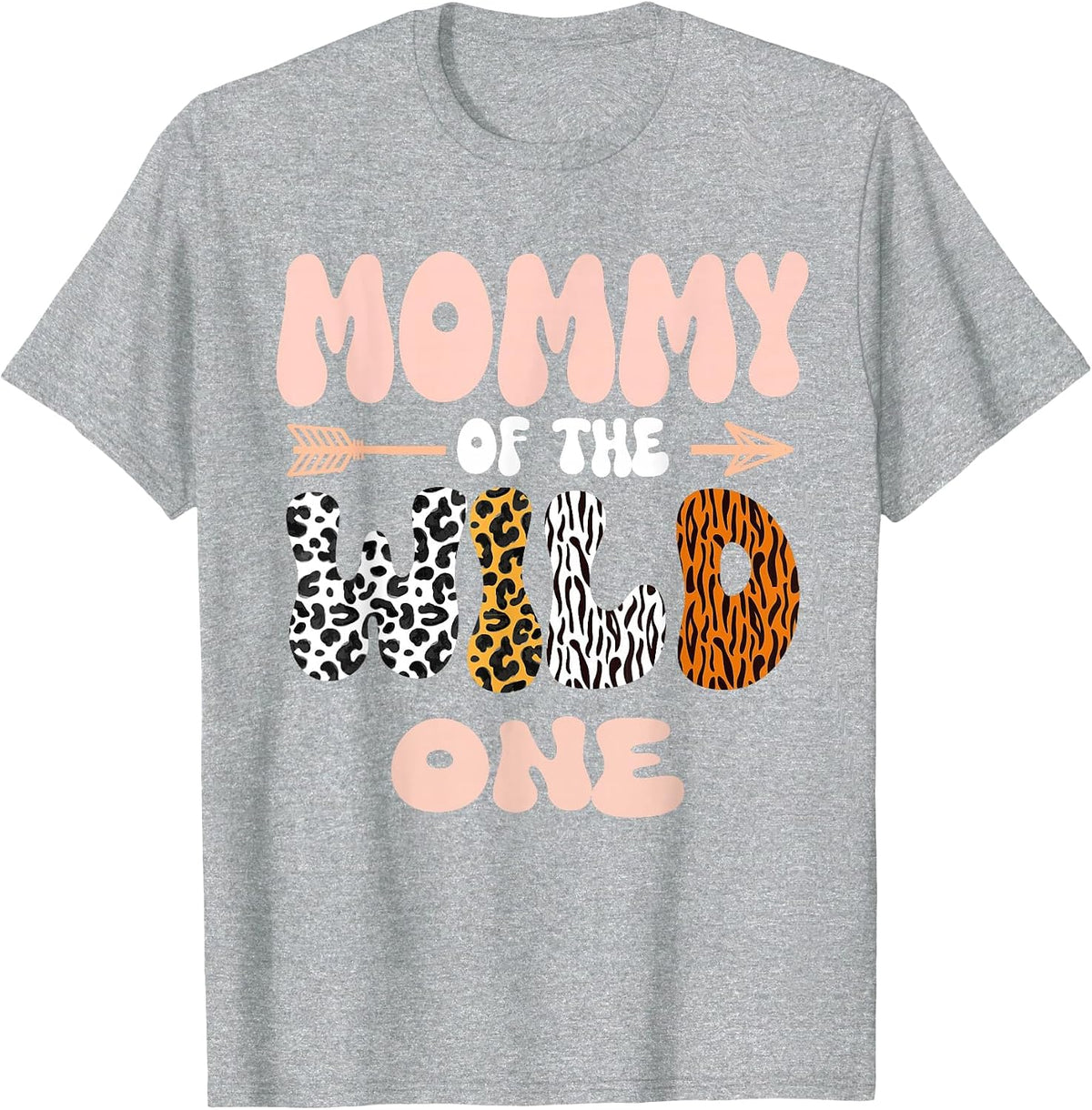 Mommy of The Wild One Birthday Girl Family Party Decor Meme T-Shirt - Heather Grey