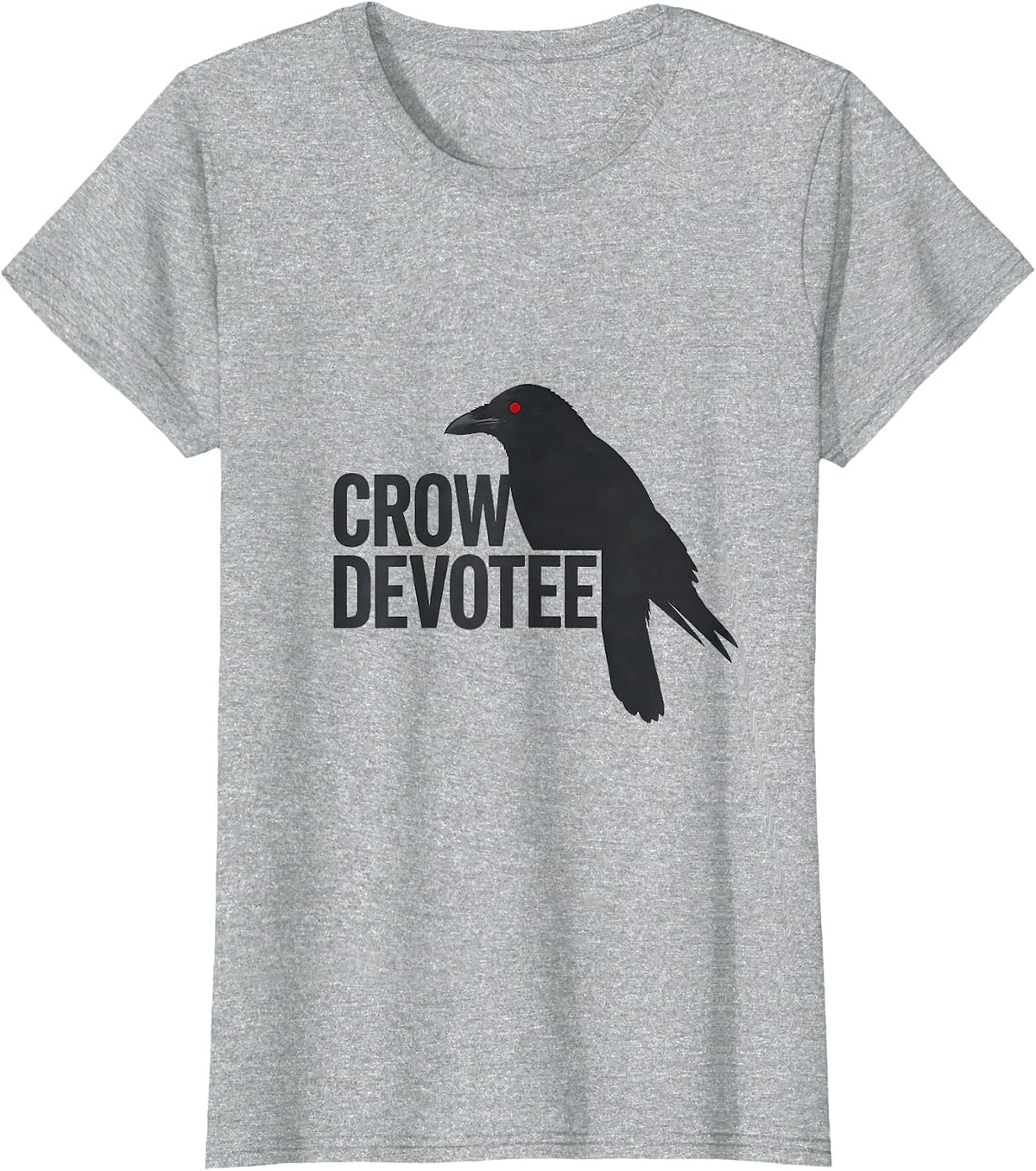 Crow Devotee Minimalist Crow Bird Gothic Nature Art T-Shirt - Heather Grey