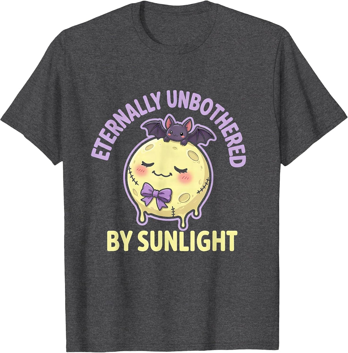 Men's Eternally Unbothered By Sunlight Goth Design T-Shirt - Dark Heather Grey