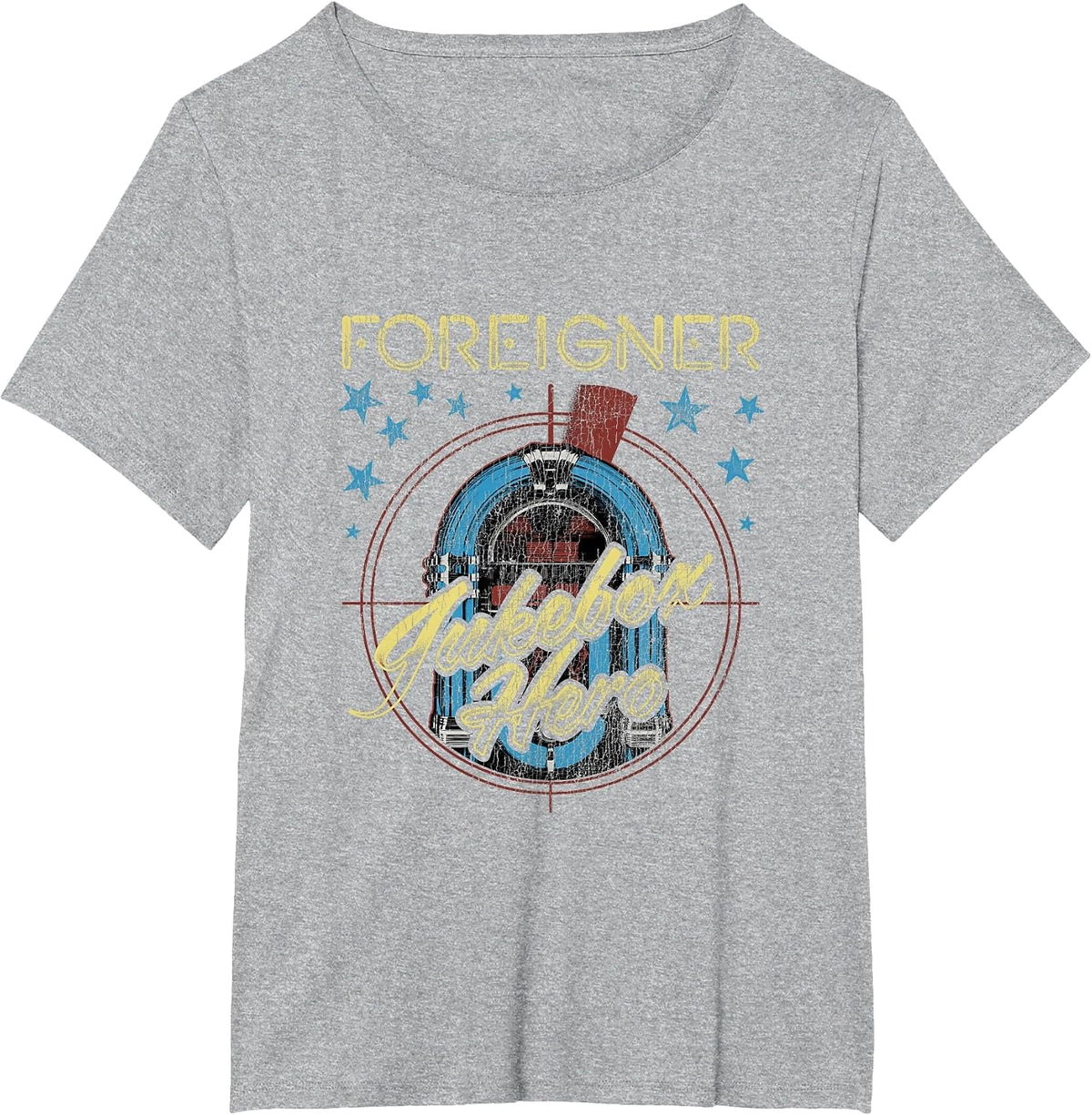 Foreigner Rock Band Jukebox American Cladsic PAPL2696 T-Shirt - Heather Grey
