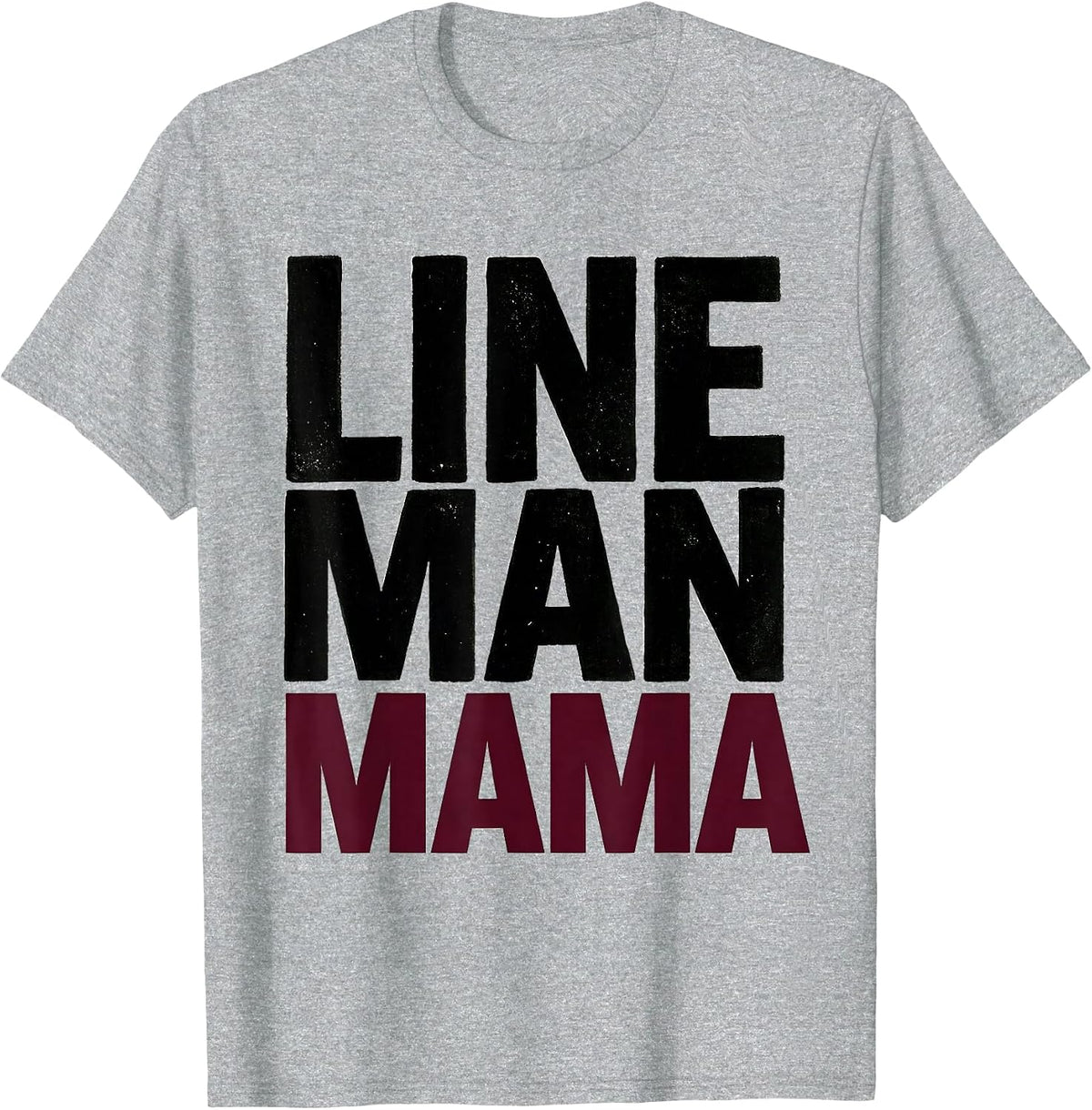 Men's Lineman Mama Messy Bun Football Mom Leopard T-Shirt - Heather Grey