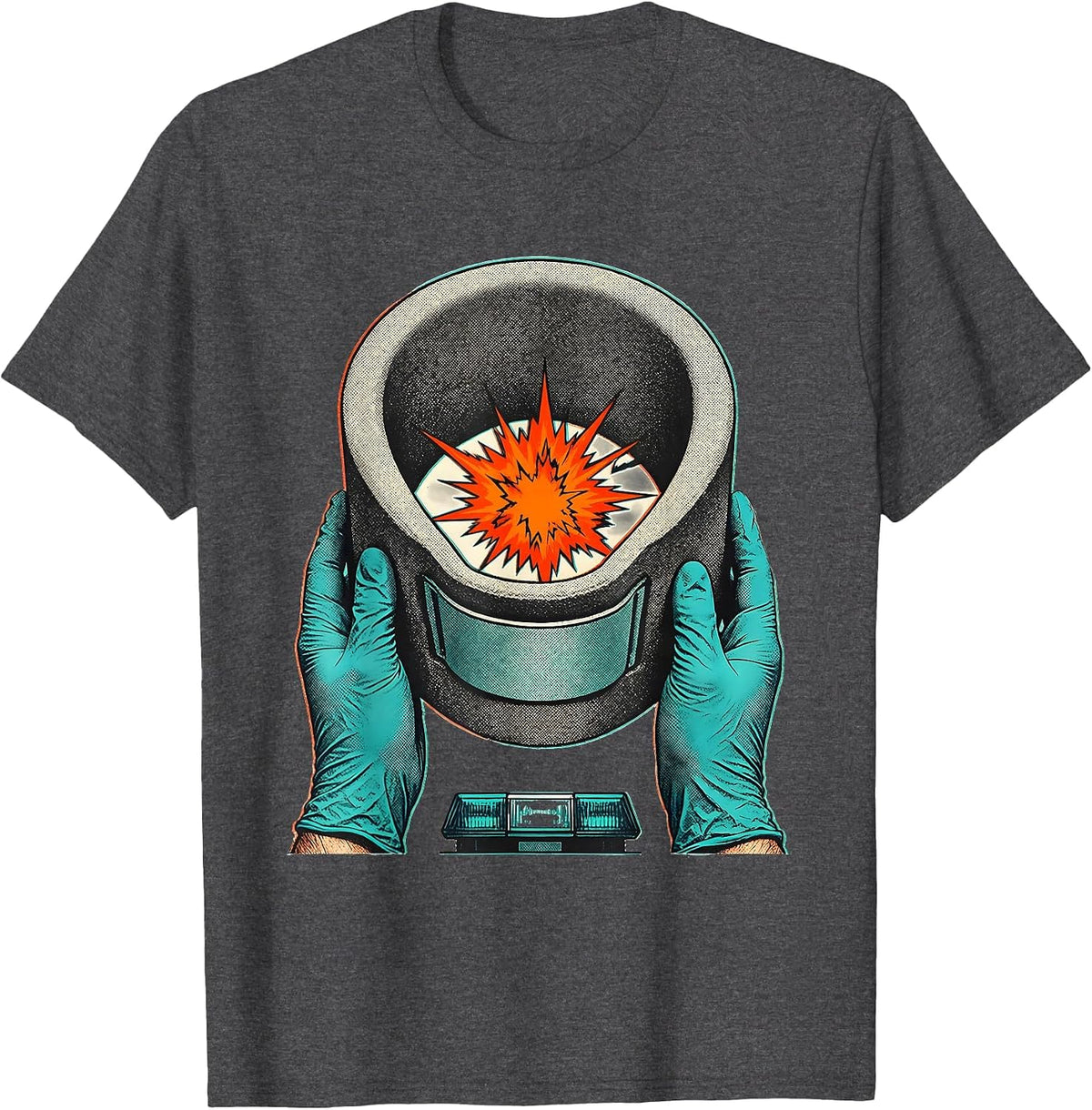 Men's EMT Cervical Collar Calm Paramedic Humor T-Shirt - Dark Heather Grey