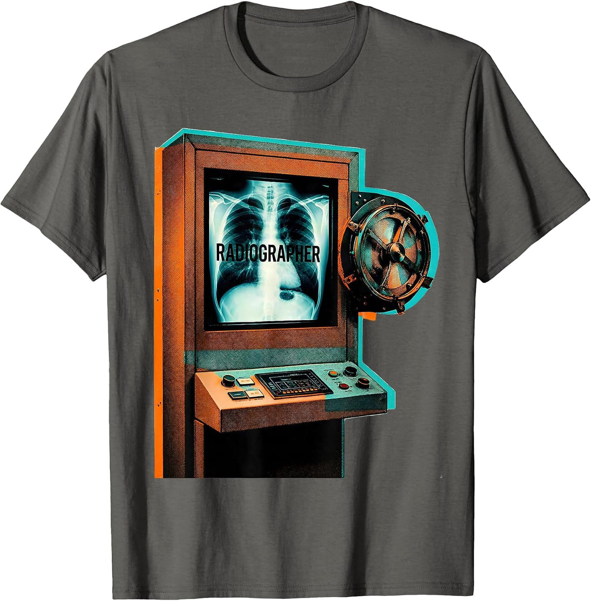 RADIOGRAPHER Cute Radiology Tech Coquette Playful Healthcare T-Shirt - Asphalt Grey