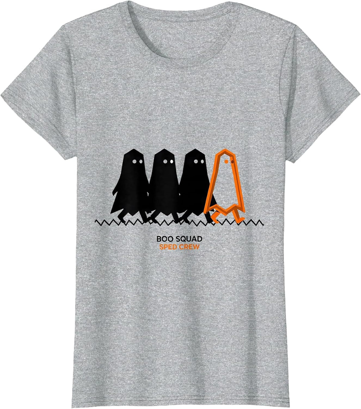 Boo Squad SPED Crew Geometric Ghost Paraprofessional T-Shirt - Heather Grey