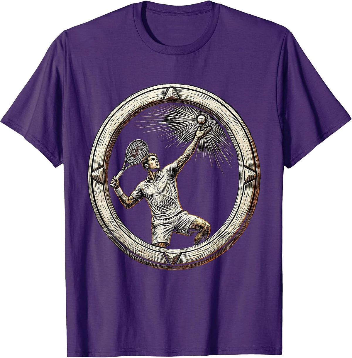 Tennis Serve Toss Graphic Design T-Shirt - Purple