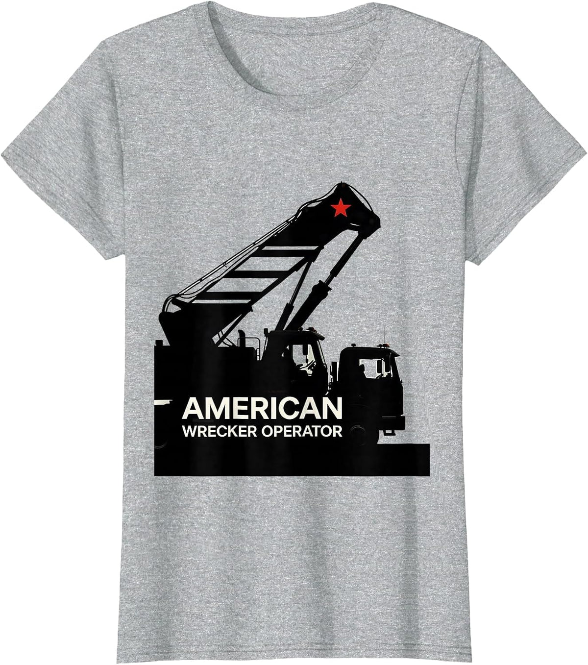 American Wrecker Operator Patriotic Trucker Trade Pride T-Shirt - Heather Grey