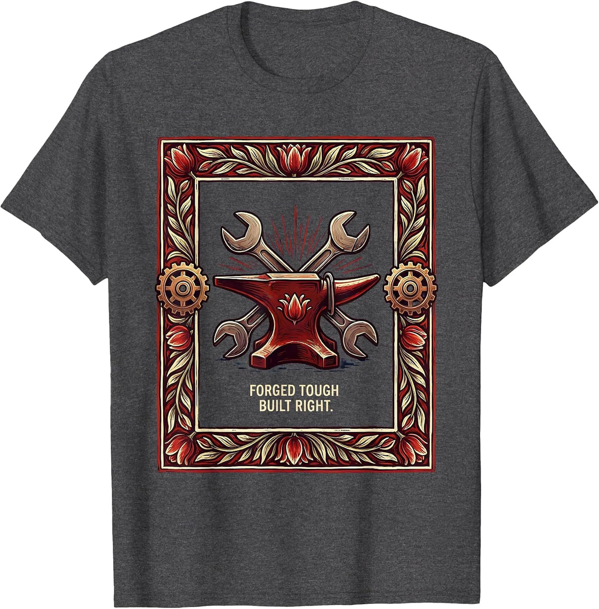 Valley Forge Automotive Forged Tough Built Right T-Shirt - Dark Heather Grey