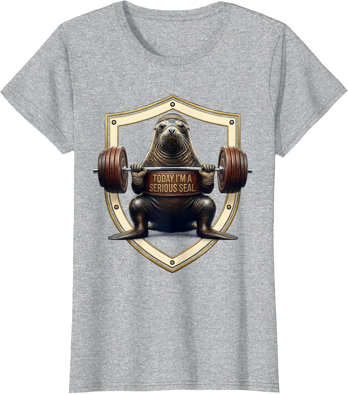 Today I'm A Serious Seal Funny Gym Weightlifting Workout T-Shirt - Heather Grey