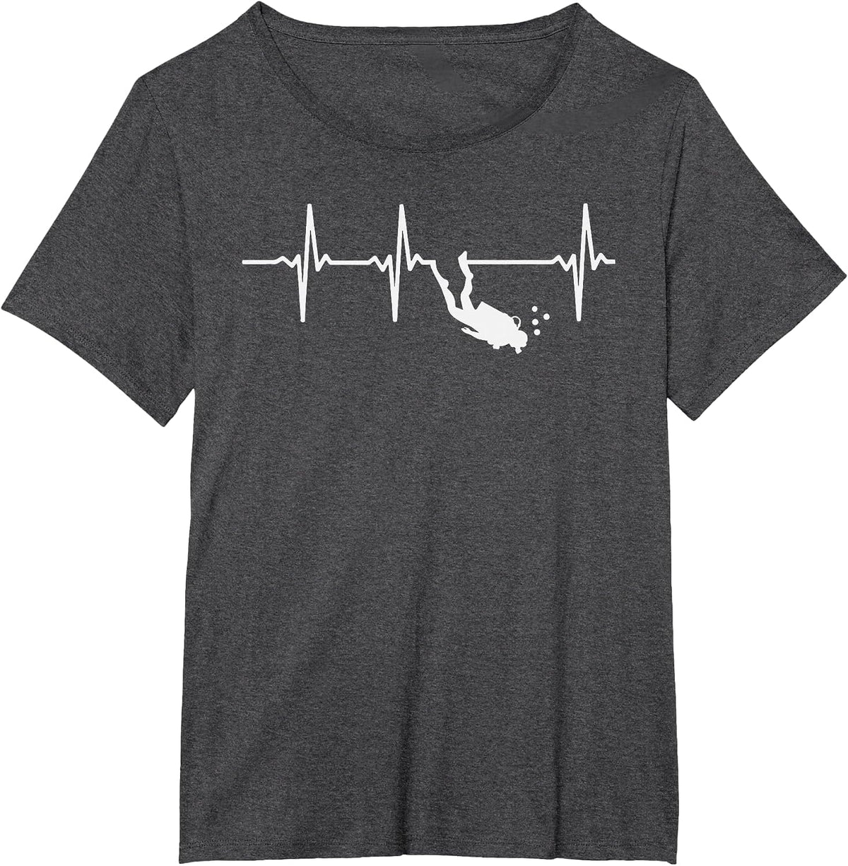 Scuba Diving Heartbeat Subtle Scuba Diver Men Women T-Shirt - Dark Heather Grey