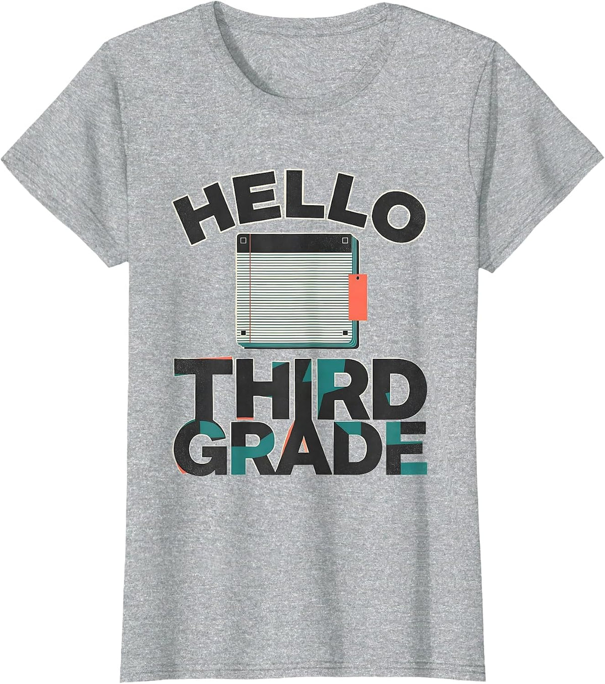 Hello, Third Grade Midcentury Modern Retro Teacher Student T-Shirt - Heather Grey
