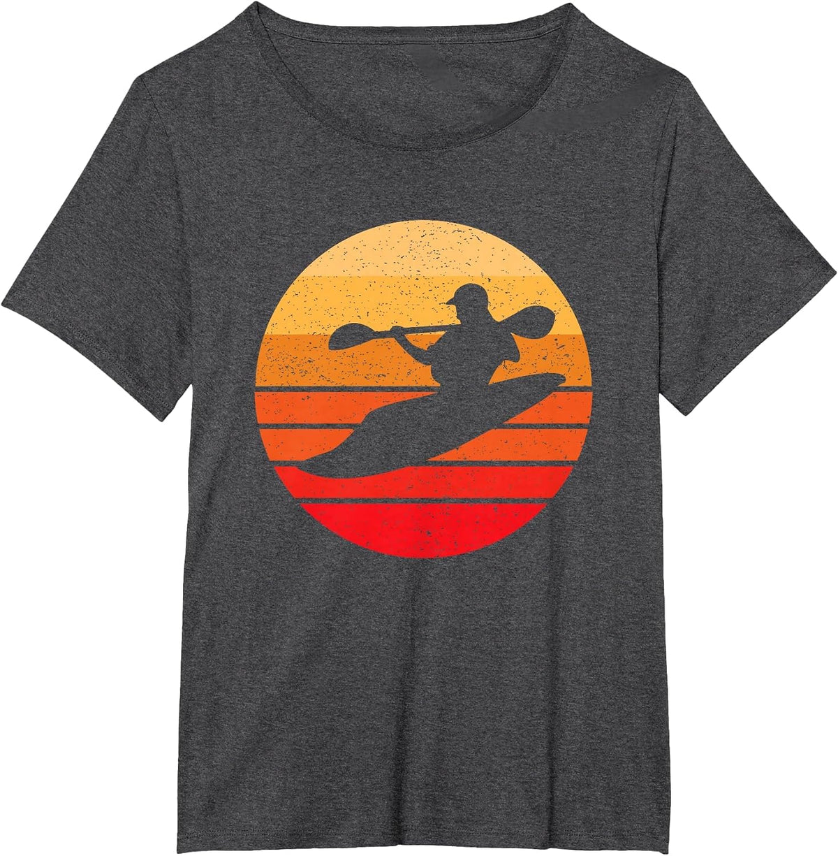 Whitewater Kayak, River Kayaking, Vintage Style T-Shirt - Dark Heather Grey