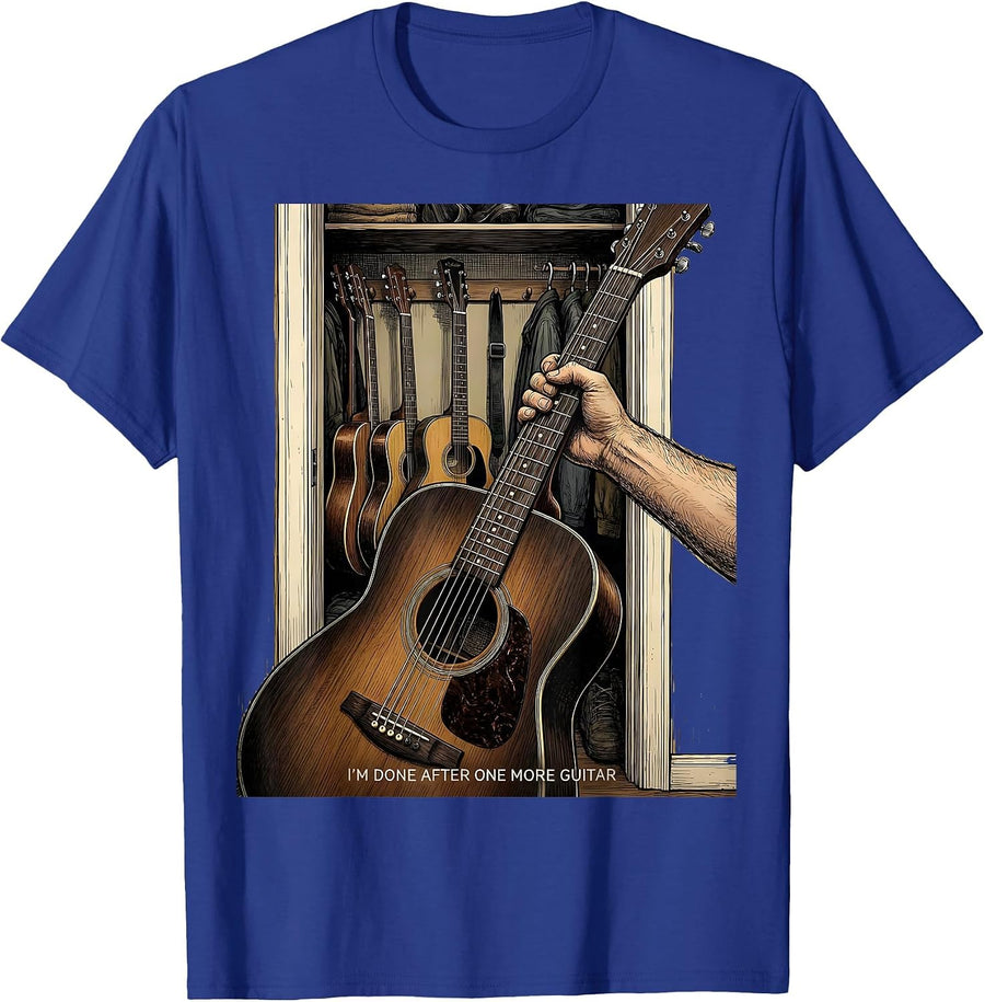 I’m Done After One More Guitar Funny Guitarist Rock Music T-Shirt - Royal Blue
