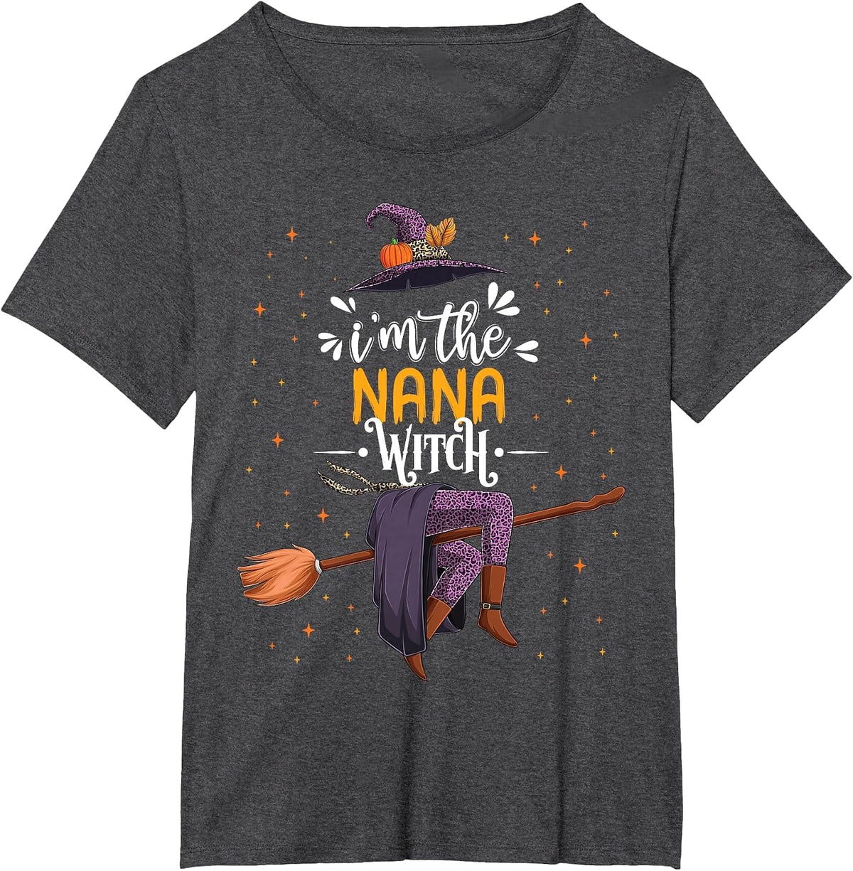 im the Nana Witch Halloween Matching Group Costume T-Shirt - Dark Heather Grey