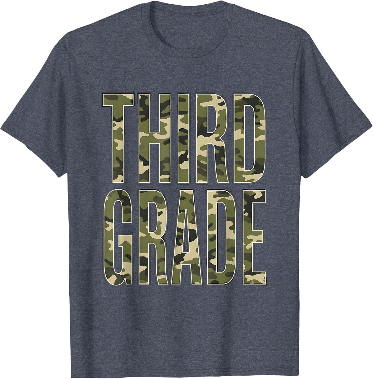 Men's Third Grade Camo Back To School Boys Teachers T-Shirt - Heather Blue