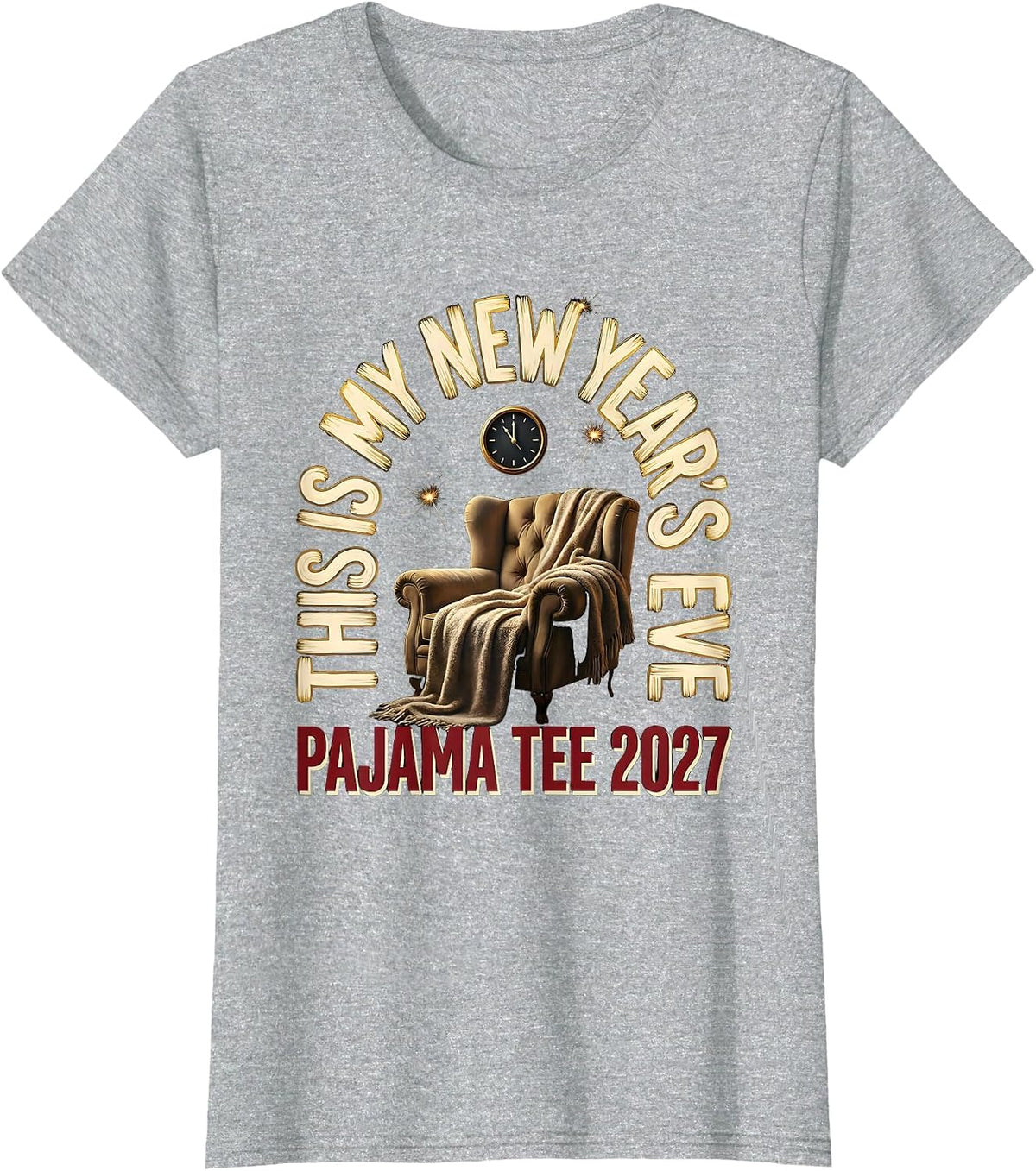 This Is My New Year's Eve Pajama Tee 2027 Party T-Shirt - Heather Grey