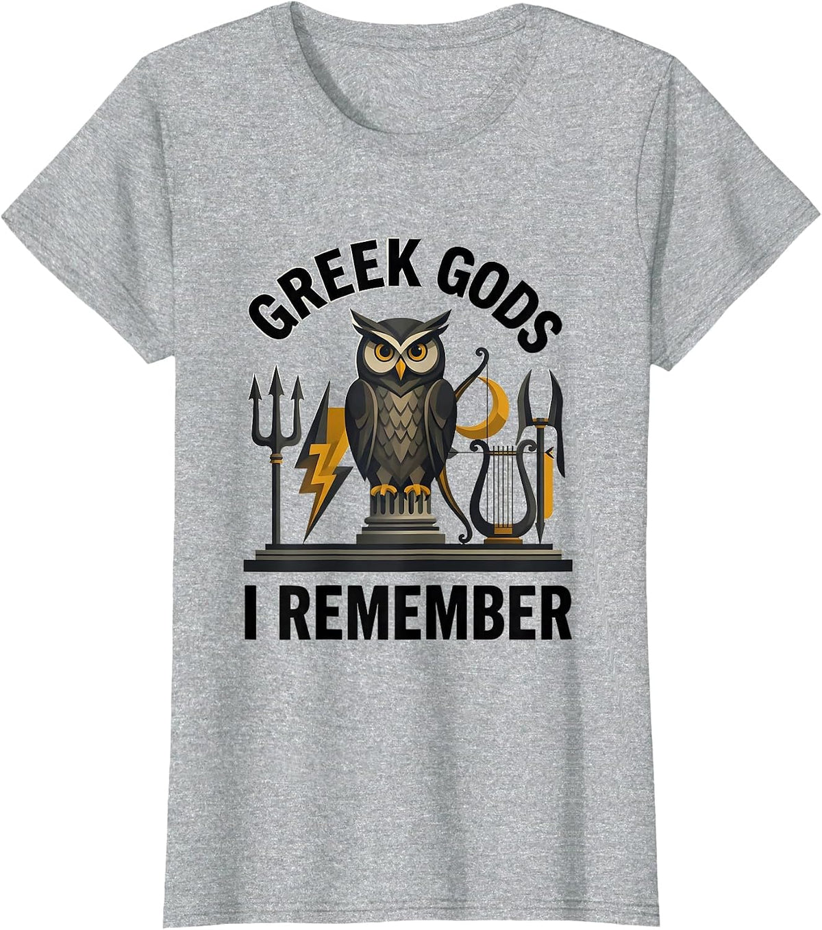 Greek Gods I Remember Minimalist Myth Lover Gift T-Shirt - Heather Grey
