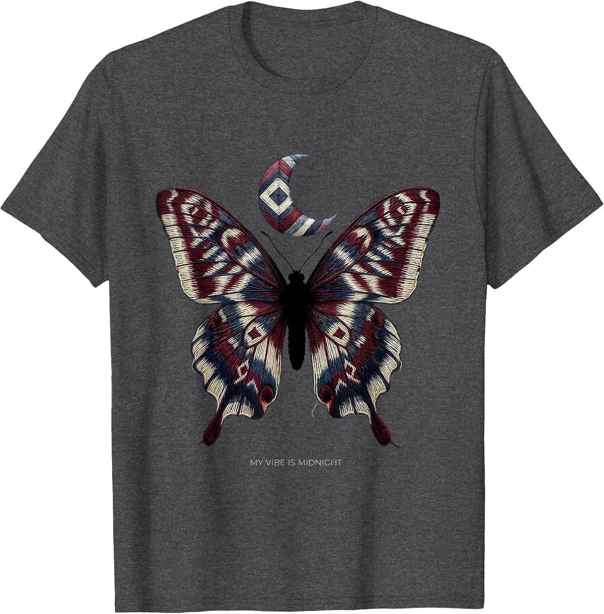 Men's My Vibe Is Midnight Goth Dark Aesthetic Design T-Shirt - Dark Heather Grey