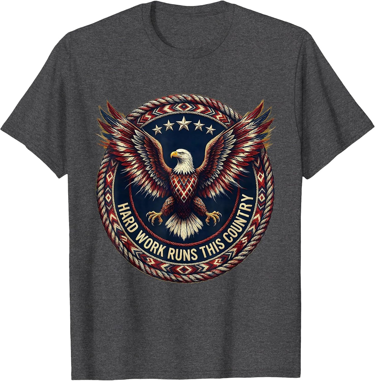 Hard Work Runs This Country President Pride Labor Day T-Shirt - Dark Heather Grey