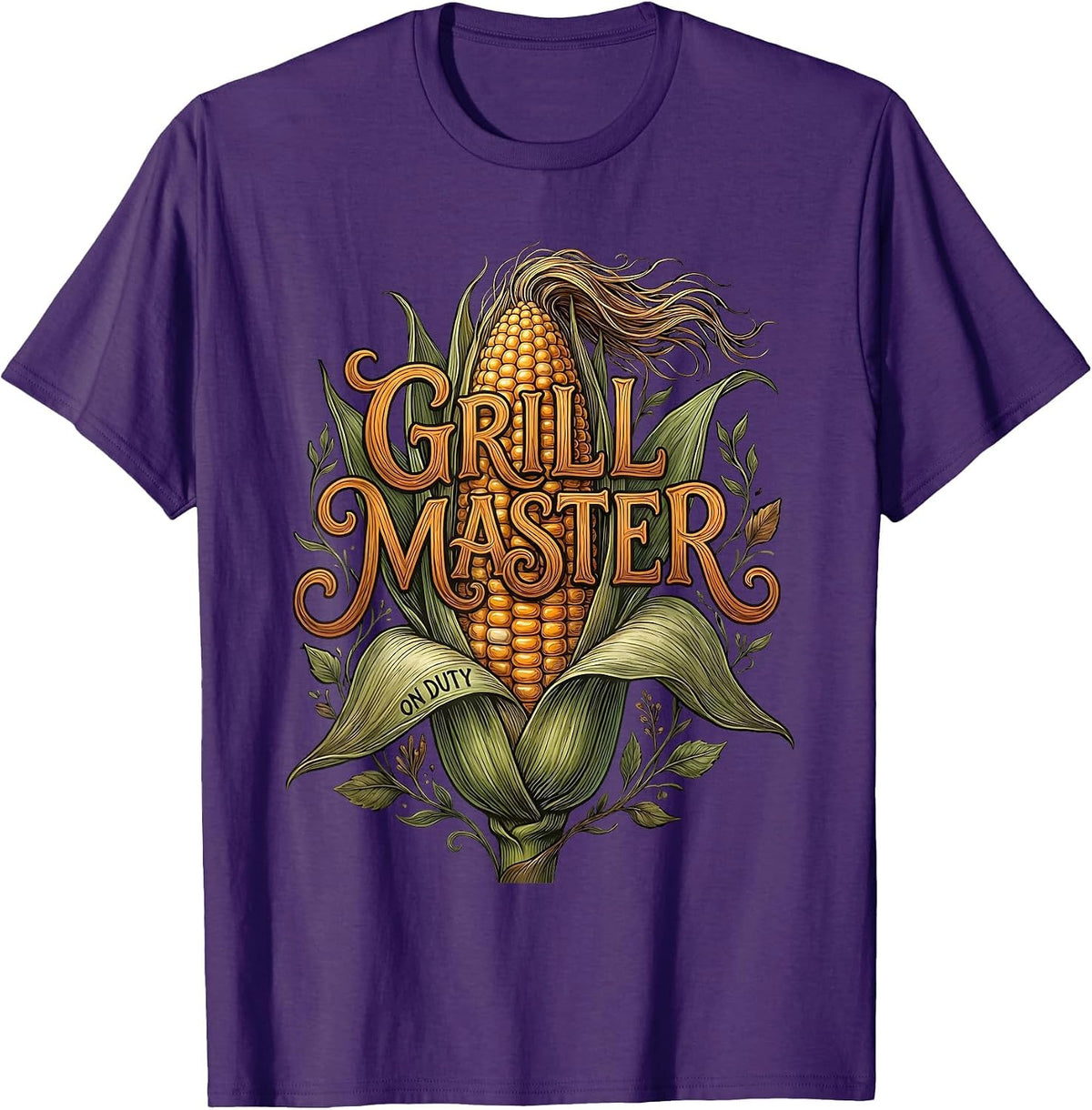 Men's Grill Master Labor Day Corn On The Cob Design T-Shirt - Purple