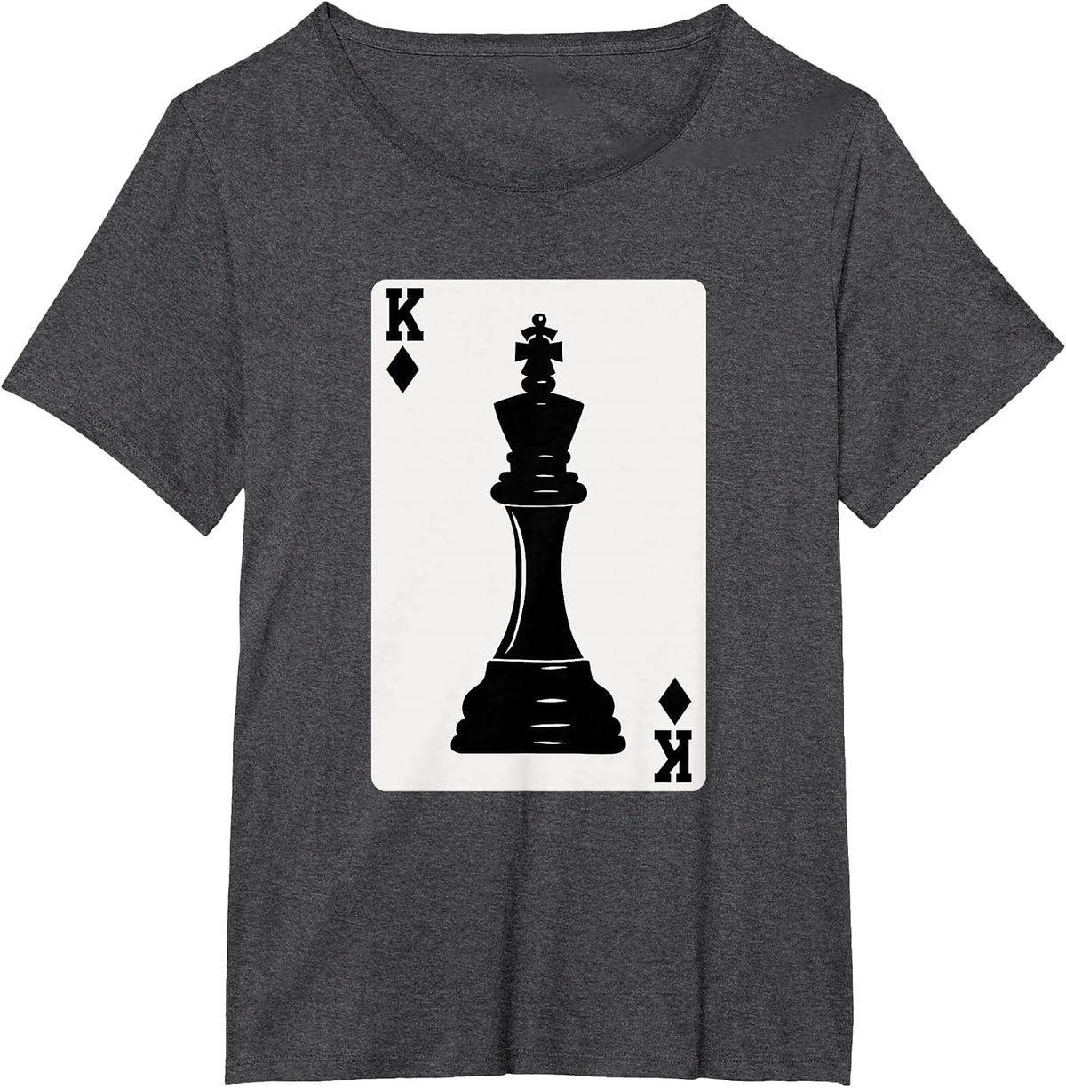 Chess King Playing Card T-Shirt - Dark Heather Grey
