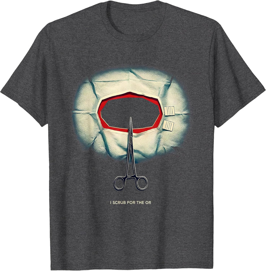 Men's I Scrub For The OR Funny Surgical Tech Occupational Pride T-Shirt - Dark Heather Grey