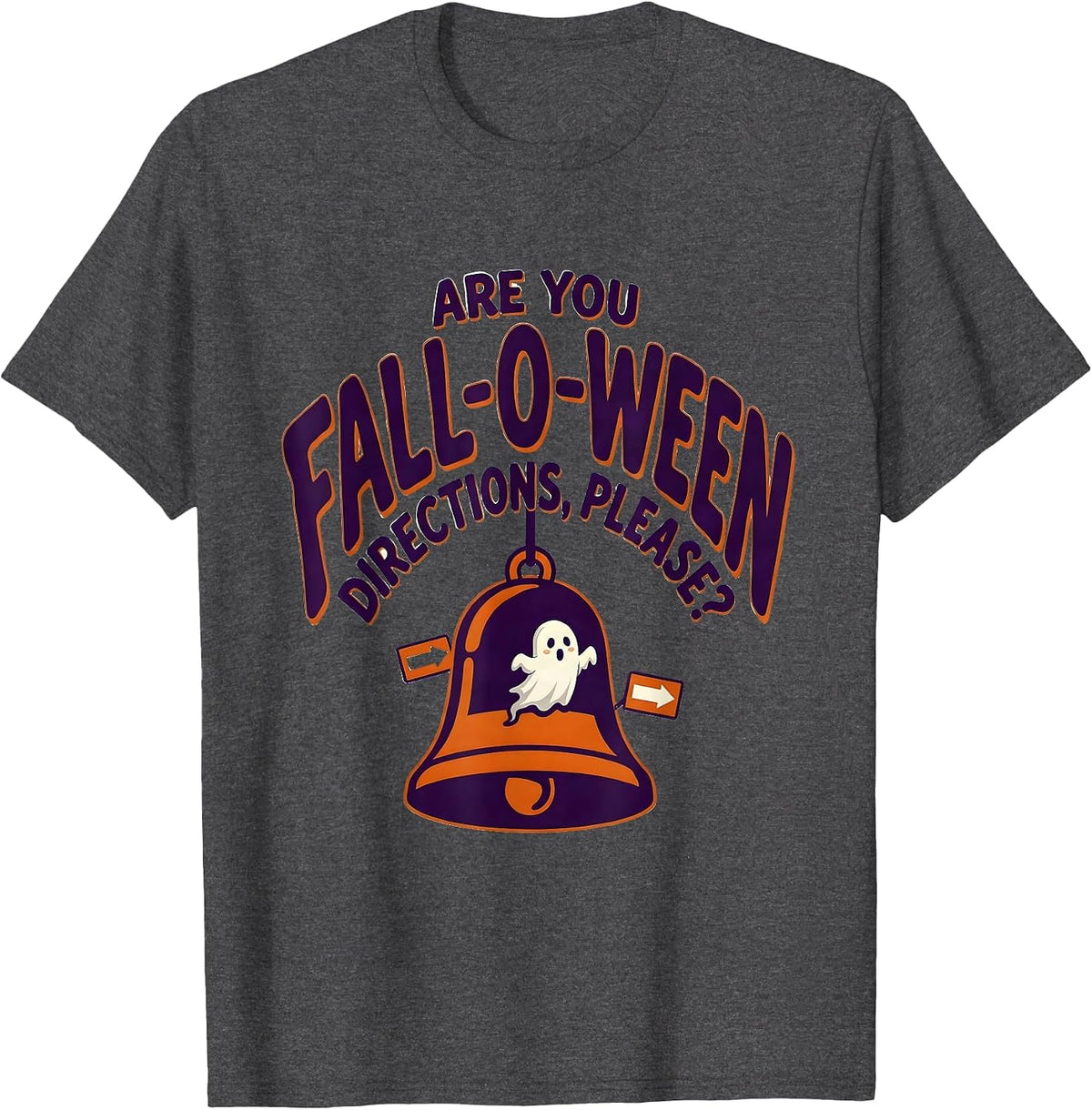 Are You Fall-O-Ween Directions, Please? Halloween Teacher T-Shirt - Dark Heather Grey