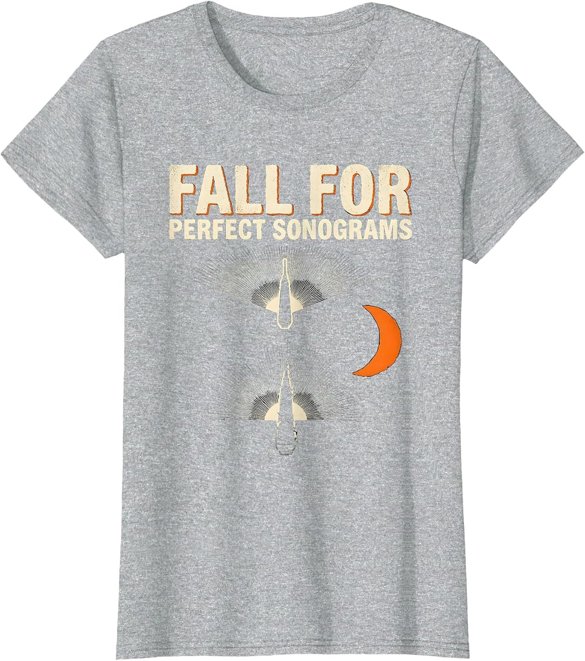 Fall For Perfect Sonograms Stencil Graphic Sonographer T-Shirt - Heather Grey