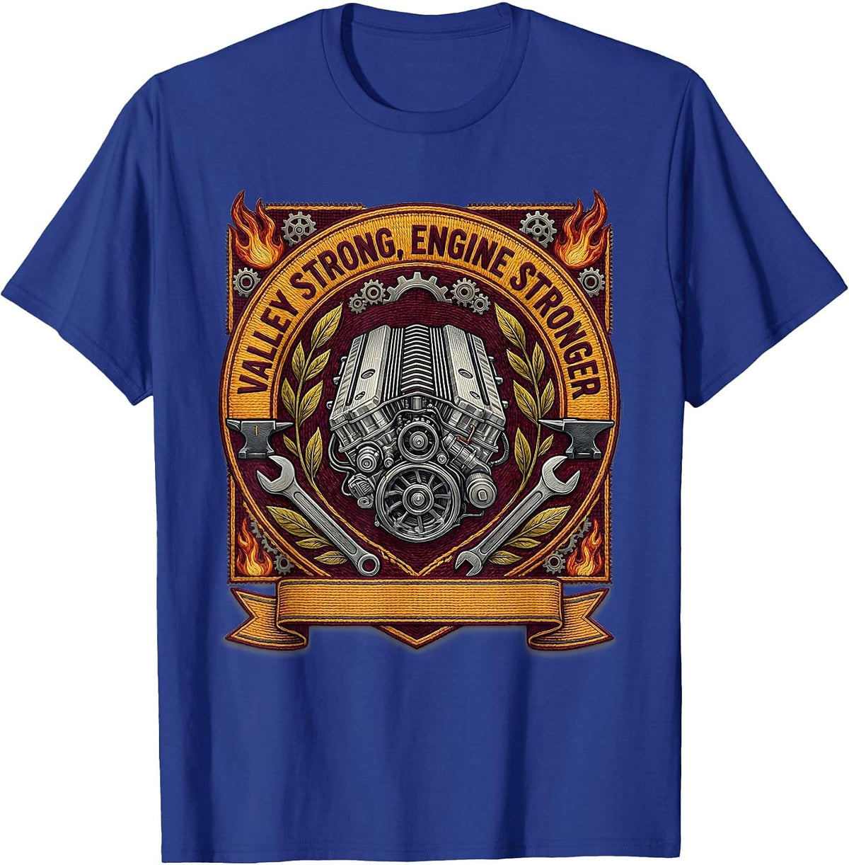 Men's Valley Forge Valley Strong Engine Stronger Design T-Shirt - Royal Blue