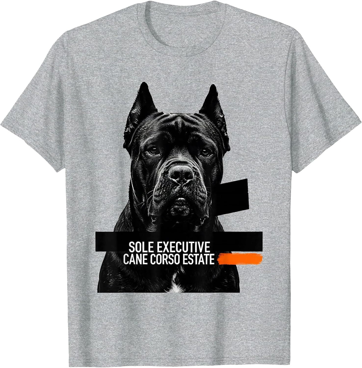 Men's Sole Executive Cane Corso Estate Brutalist Dog Meme Humor T-Shirt - Heather Grey