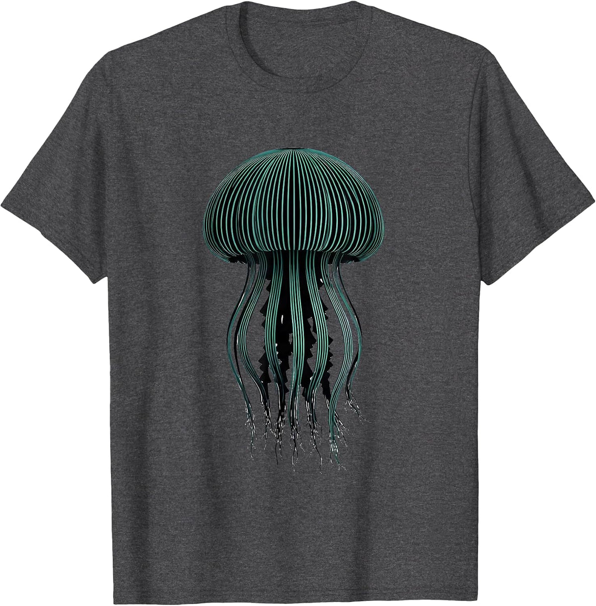 Jellyfish Bell Cute Kawaii Sea Creature Illustration T-Shirt - Dark Heather Grey
