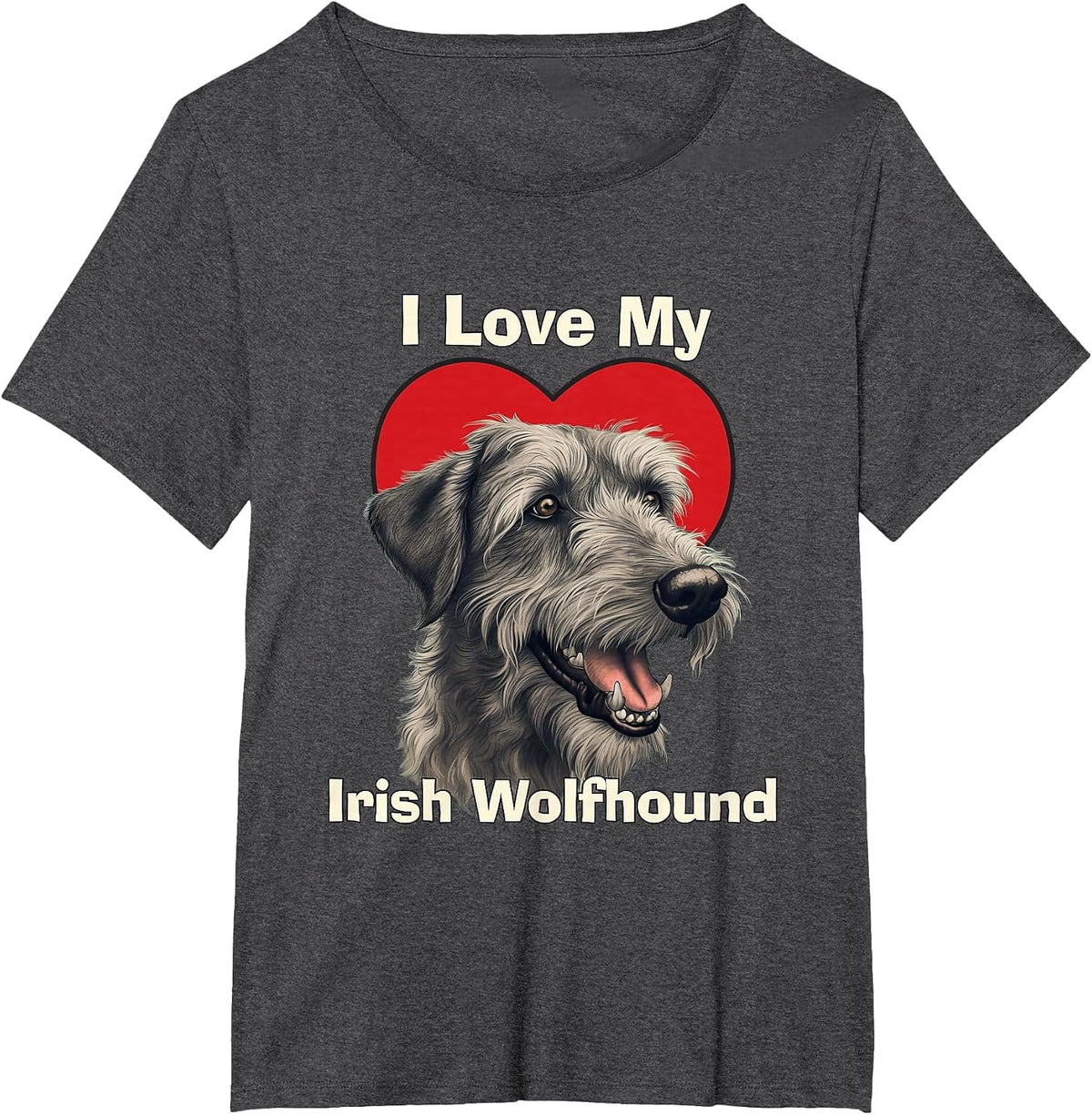I Love My Irish Wolfhound Puppy Dog T-Shirt - Dark Heather Grey