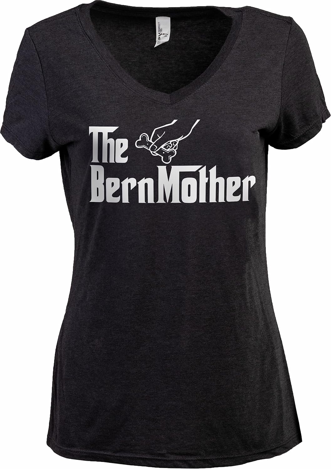 The Dogmother | Funny Cute Dog Mother Mom Owner Pet Doggo Pup Women V-Neck T-Shirt - Bernese Mountain