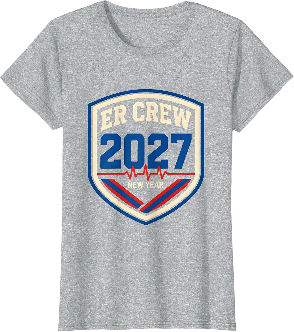 ER New Year Crew 2027 Sports Nurse ICU L&D New Years Eve T-Shirt - Heather Grey