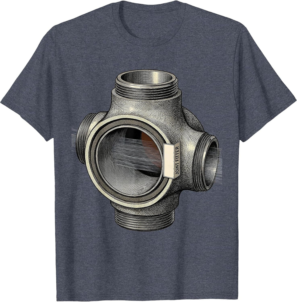 Joint Fitter Funny Plumber Pipefitter Occupational Humor T-Shirt - Heather Blue