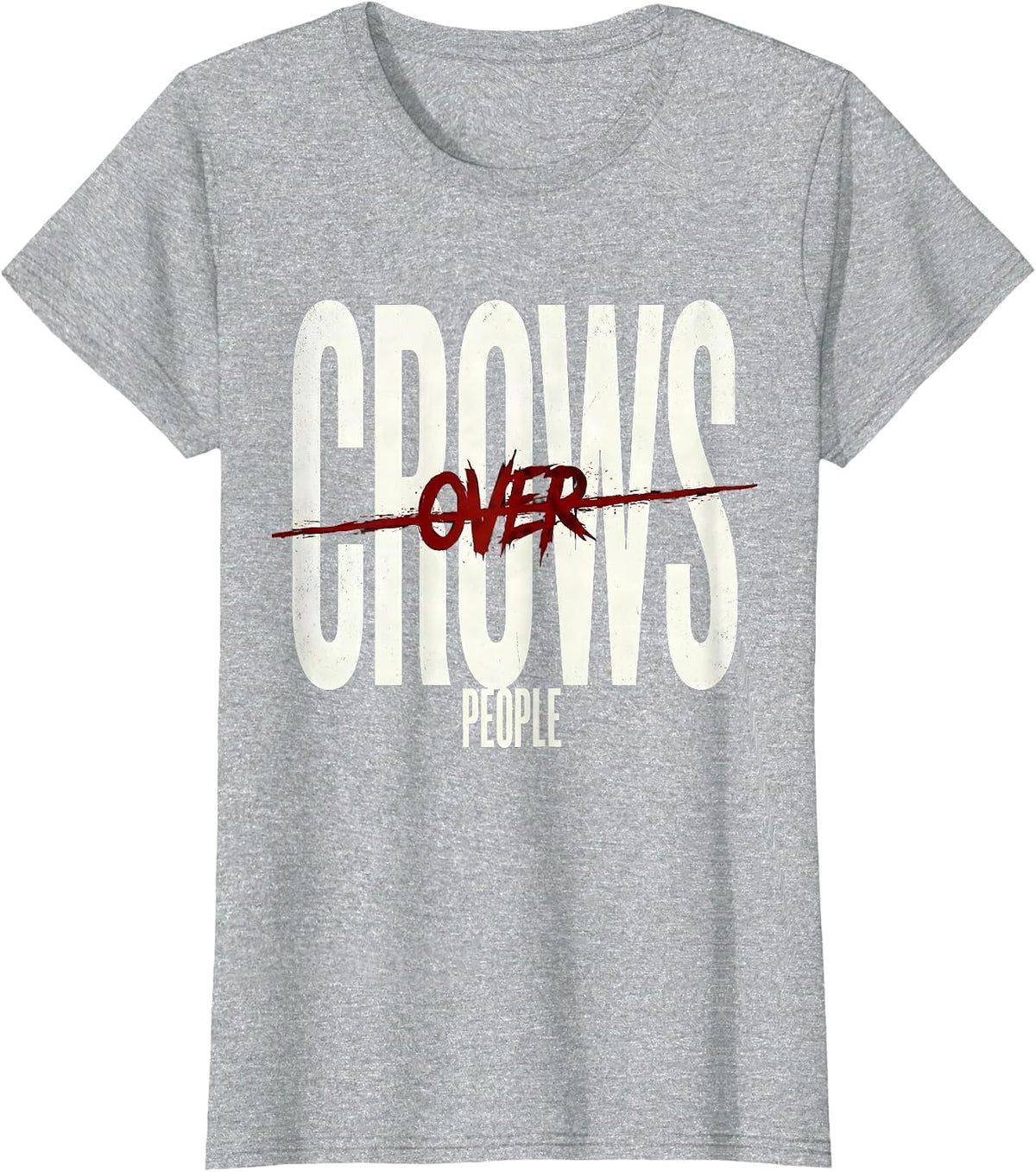 Crows Over People Dark Bird Lover Design T-Shirt - Heather Grey