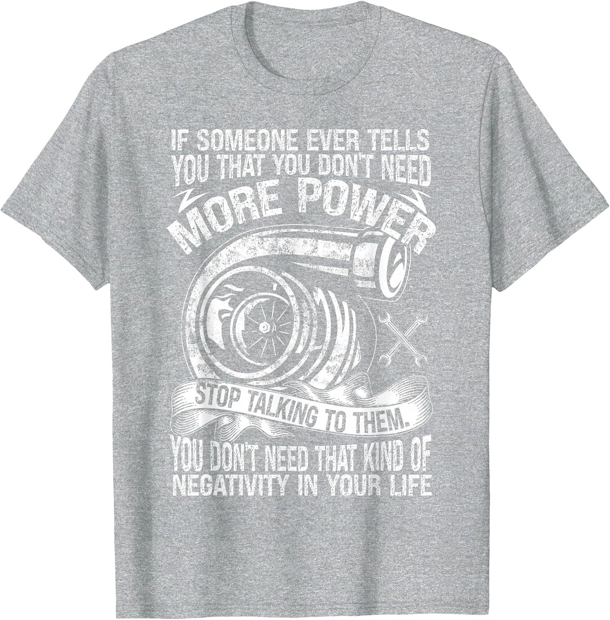 Mechanic Car Guy More Car Power T-Shirt - Heather Grey