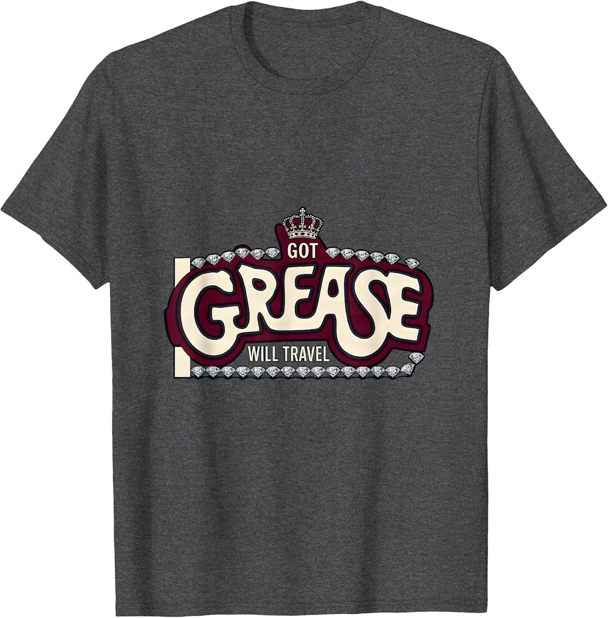 Men's Got Grease Will Travel Mechanic Design T-Shirt - Dark Heather Grey