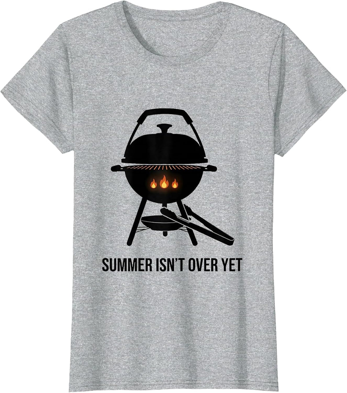 Summer Isn't Over Yet Swiss International Grill Dad Humor T-Shirt - Heather Grey