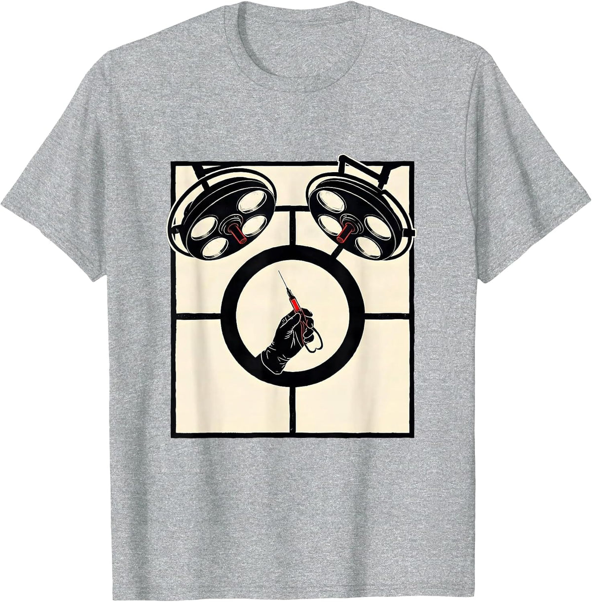 Men's Surgical Tech Stencil Graphic Occupational Pride T-Shirt - Heather Grey
