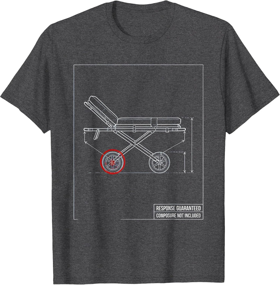 Men's Response Guaranteed Composure Not Included Funny EMT T-Shirt - Dark Heather Grey