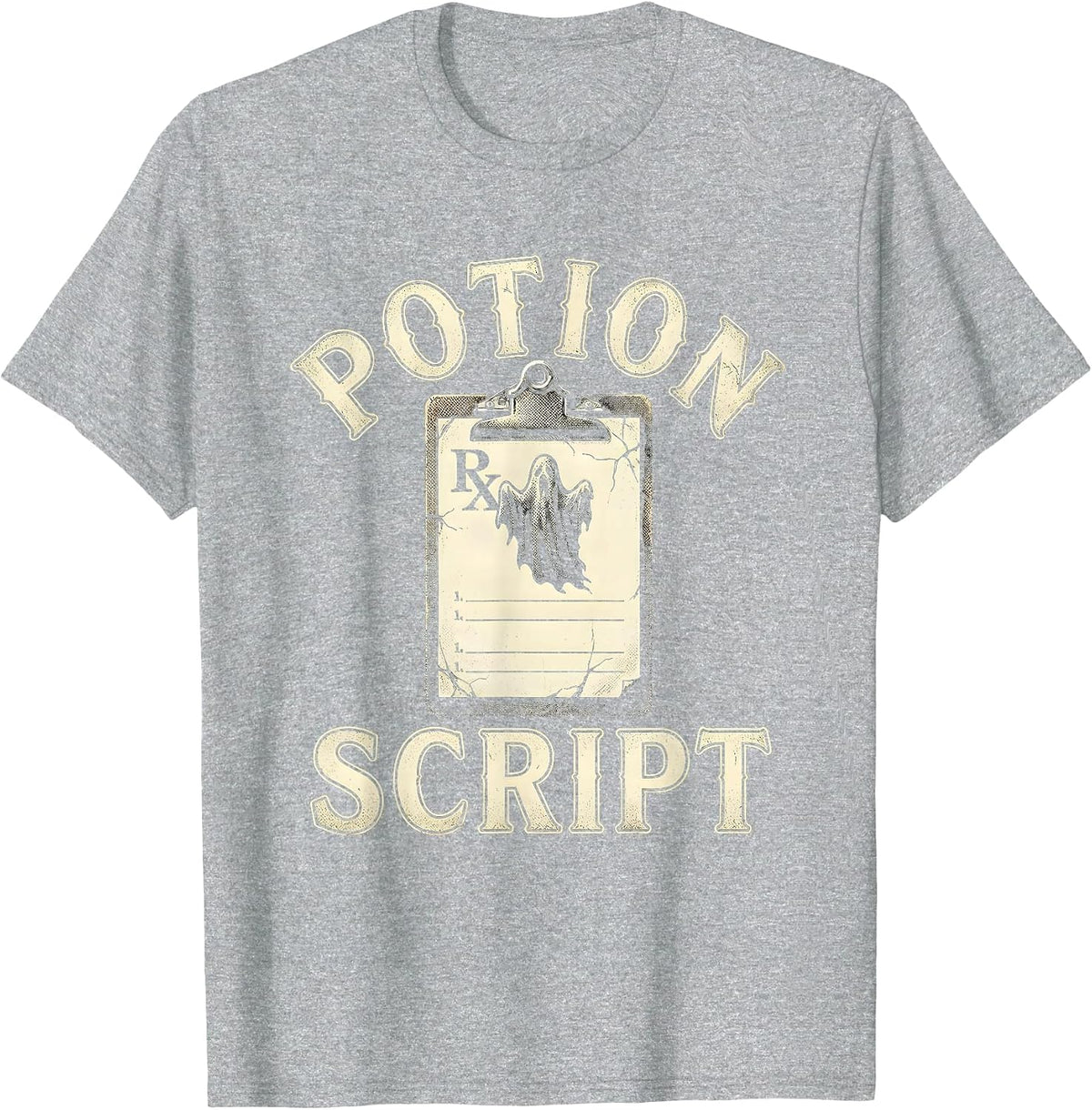 Men's Potionscript Funny Pharmacy Halloween Pharmacist Tech Crew T-Shirt - Heather Grey