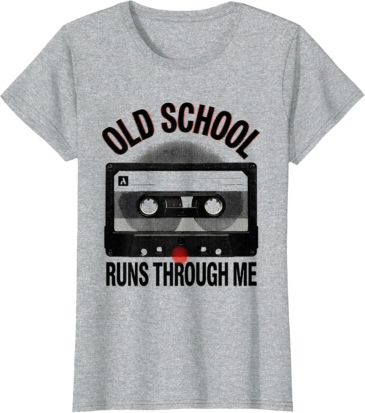 Old School Runs Through Me Vintage Hip Hop Rap Nostalgia T-Shirt - Heather Grey