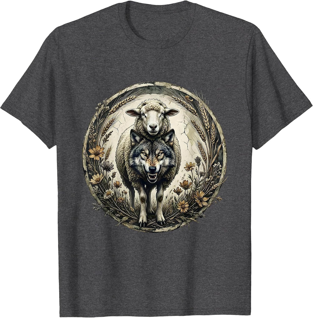 Wolf In Sheep's Clothing Christian Graphic T-Shirt - Dark Heather Grey