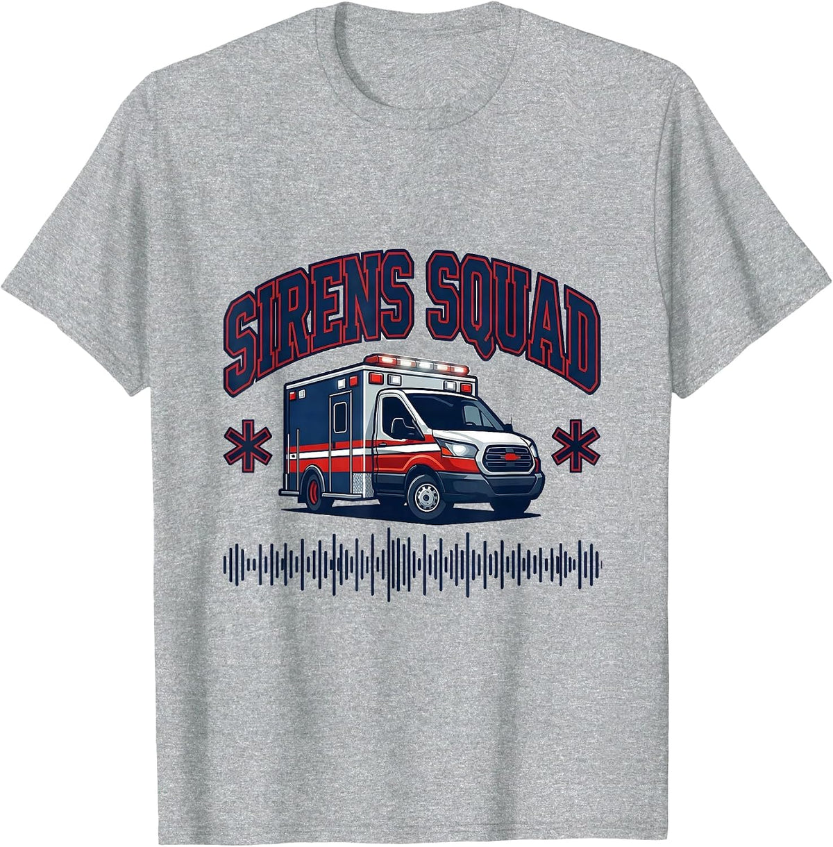 Men's Sirens Squad Sports EMT Paramedic First Responder Humor T-Shirt - Heather Grey