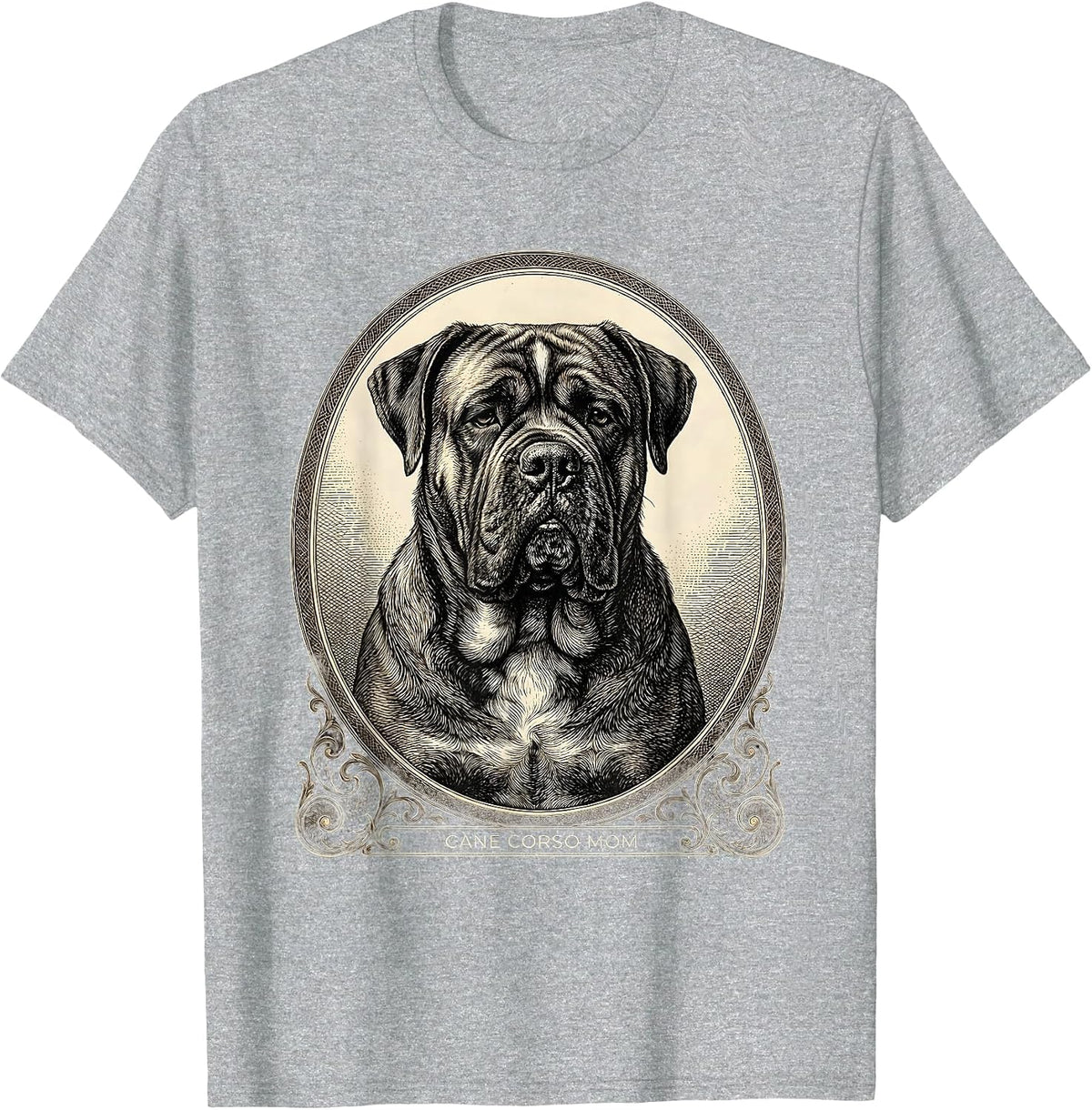 Men's Cane Corso Mom Sentimental Dog Owner Pride Crosshatch T-Shirt - Heather Grey