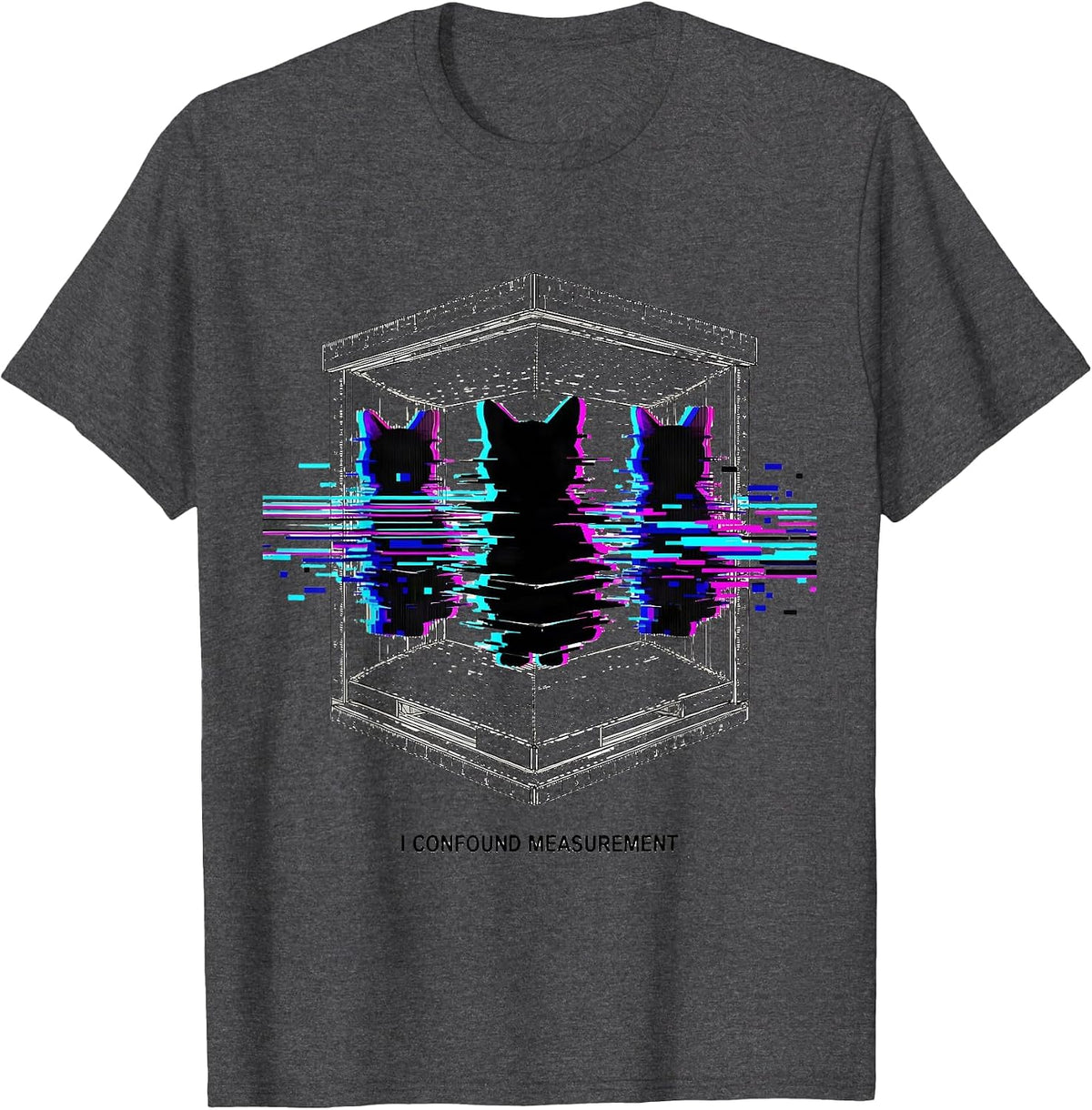 I Confound Measurement Glitch Quantum Physics Humor T-Shirt - Dark Heather Grey